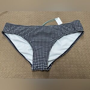Kona Sol Navy and White Gingham  Checkered Bikini Bottom XL